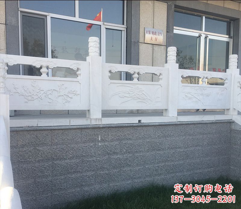 郑州别墅汉白玉栏板景观石雕 (2)