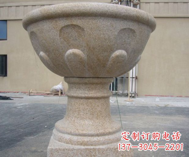 郑州别墅景观大理石花盆石雕 (3)