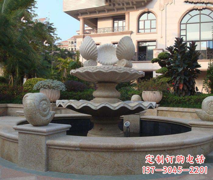 郑州别墅景观蜗牛喷泉石雕