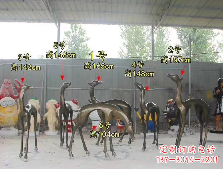 郑州玻璃钢仿铜小鹿雕塑精美绝伦