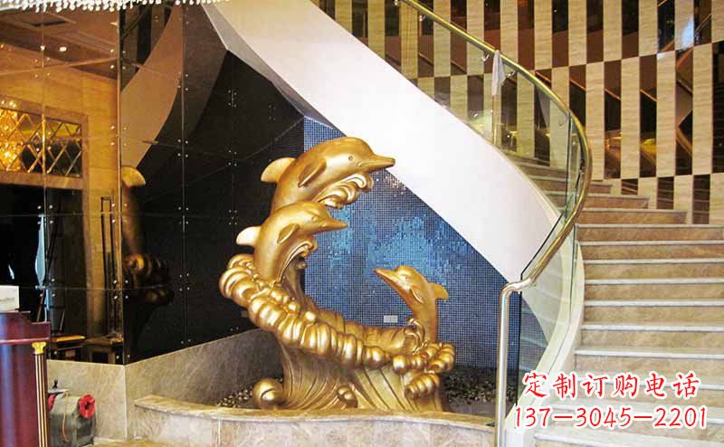 郑州玻璃钢海豚雕塑精美的艺术精品