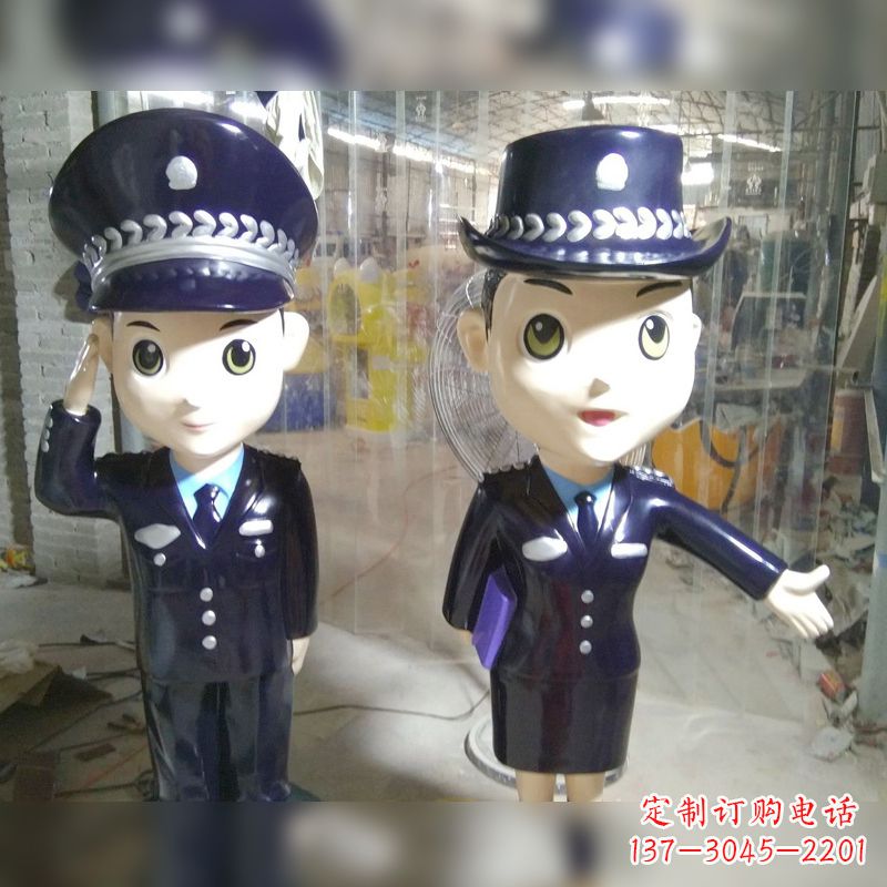 郑州玻璃钢警察雕塑表达警队宗旨