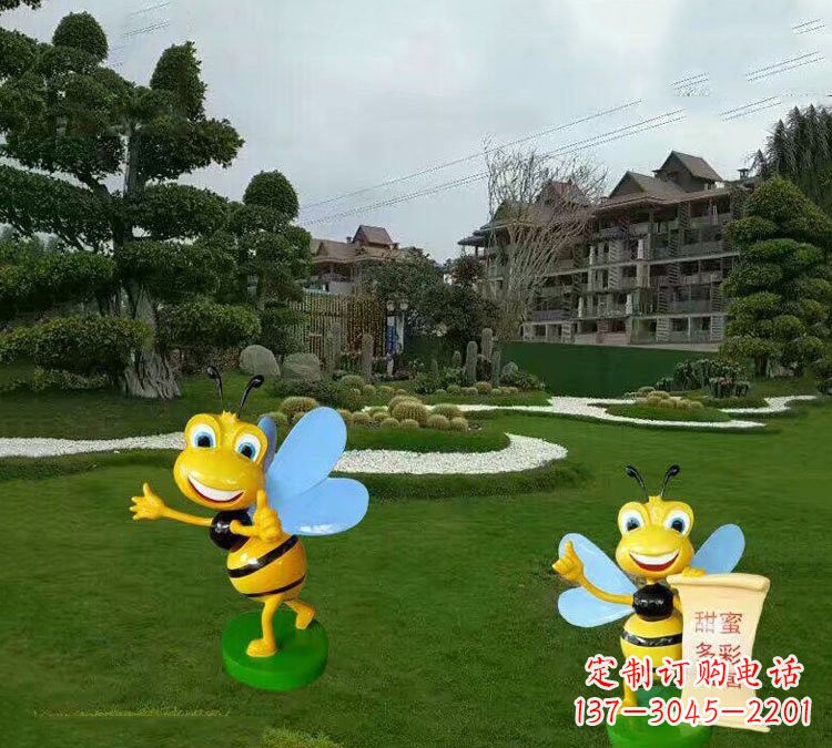 郑州精美的玻璃钢卡通小蜜蜂雕塑