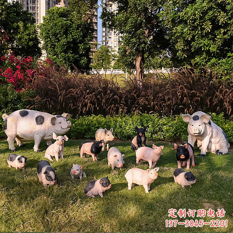 郑州玻璃钢树脂仿真动物雕塑——公园农家院精美装饰
