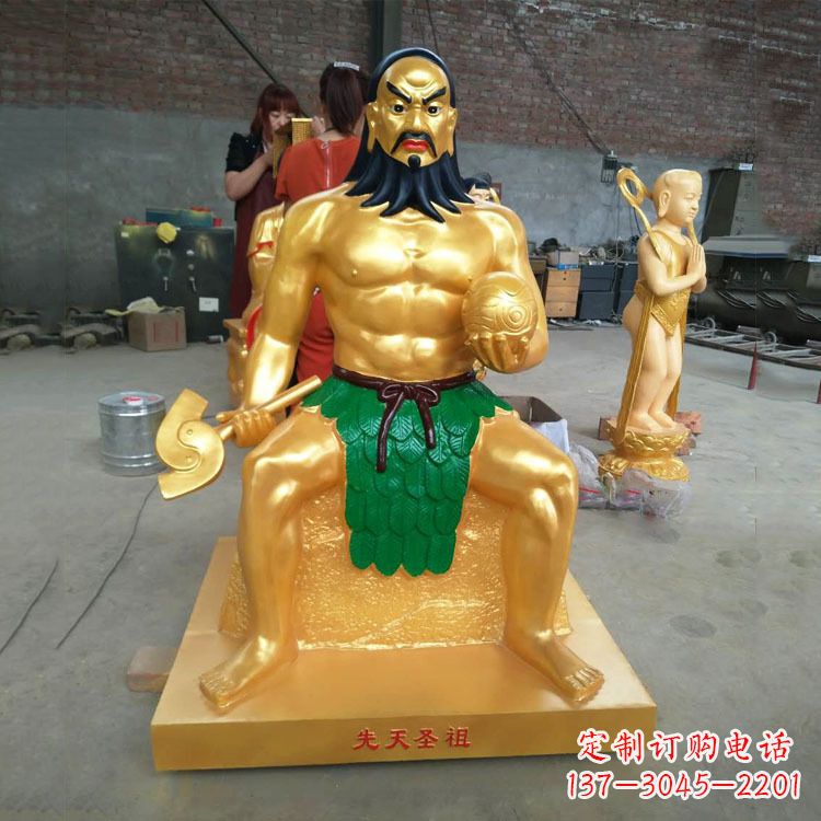 郑州炎帝雕塑玻璃钢彩绘的神话传说