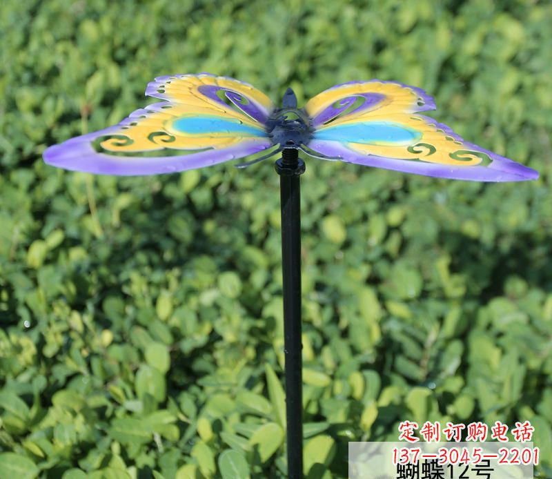 郑州不锈钢彩色蝴蝶雕塑点缀园林的艺术之美