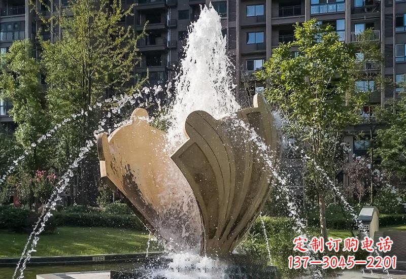 郑州不锈钢贝壳喷泉雕塑精美而又耐用