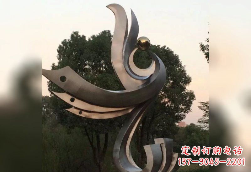 郑州不锈钢凤凰雕塑象征着活力与美丽