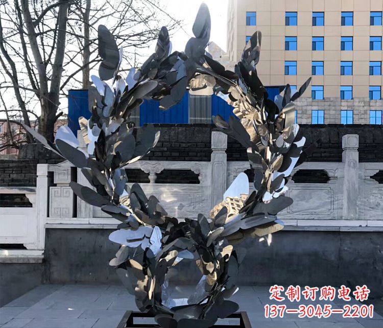 郑州不锈钢蝴蝶花环景观雕塑