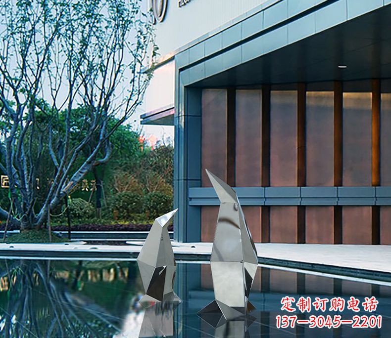 郑州不锈钢企鹅雕塑一件来自大自然的艺术品