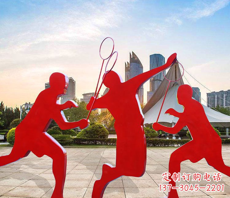 郑州羽毛球雕塑以不锈钢为原料的精美艺术品
