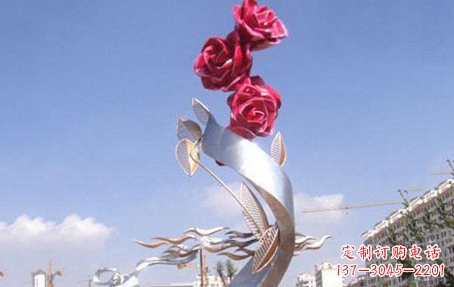 郑州精美不锈钢玫瑰雕塑