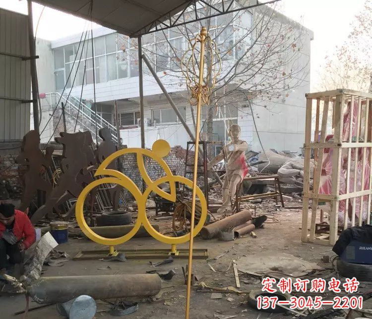 郑州不锈钢自行车雕塑——象征着健康、积极的生活方式