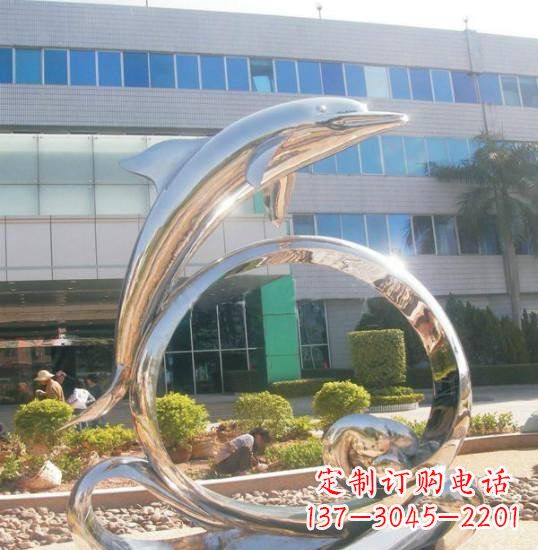 郑州不锈钢海豚雕塑精致而灵动