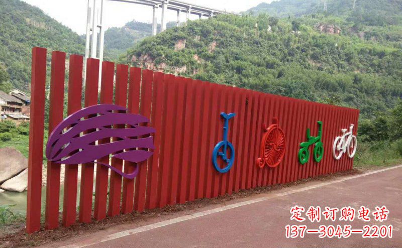 郑州不锈钢自行车雕塑点缀公园景观
