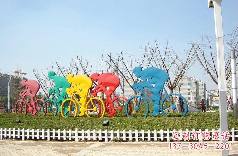 郑州不锈钢抽象自行车雕塑