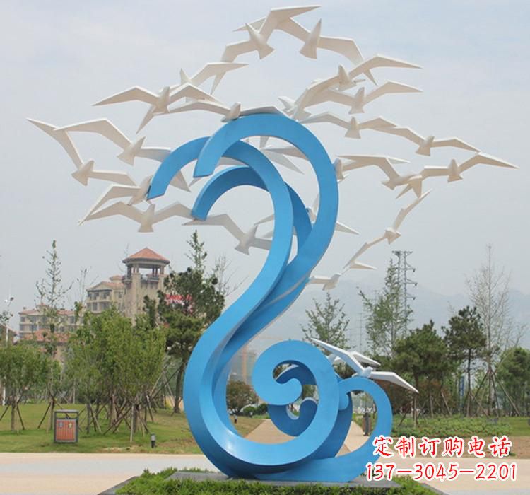 郑州新题目精美不锈钢大雁雕塑