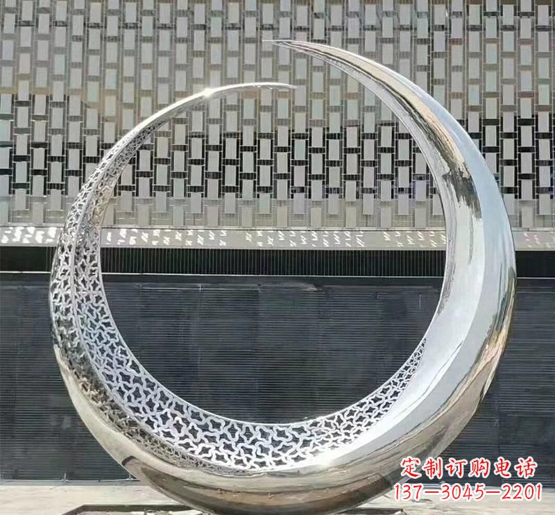 郑州精美不锈钢圆环雕塑