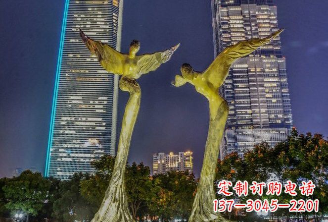 郑州不锈钢大型天使雕塑一种极具震撼力的艺术之作