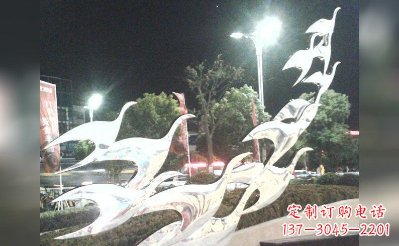 郑州不锈钢大雁雕塑——灿烂的翱翔