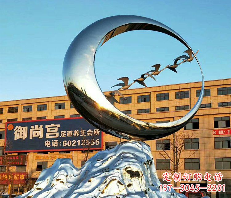郑州不锈钢大雁雕塑精美的艺术之作