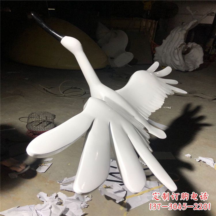 郑州精致的不锈钢丹顶鹤雕塑