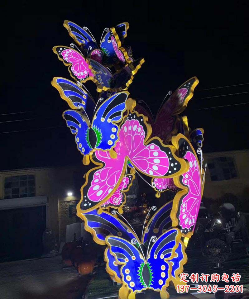 郑州不锈钢蝴蝶雕塑彩绘魅力无限