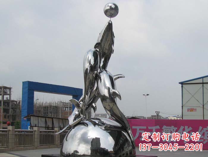 郑州海豚雕塑精美细腻的艺术品