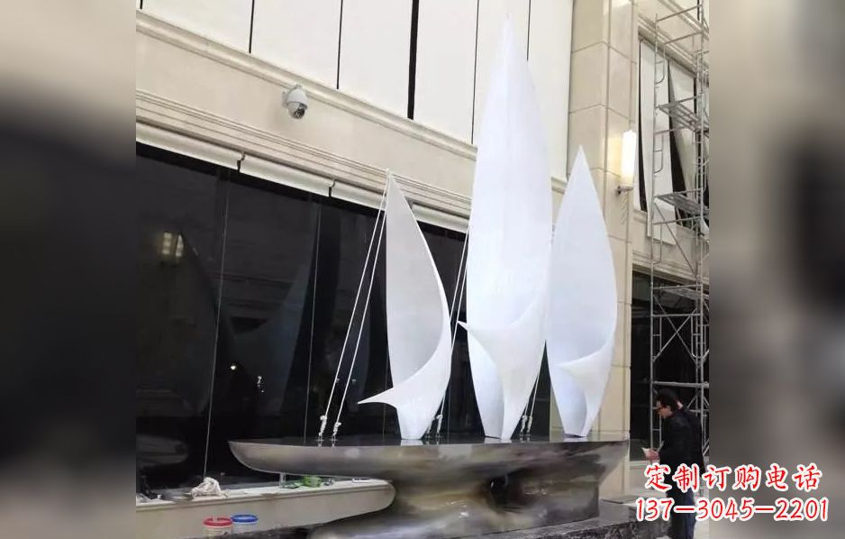 郑州不锈钢帆船海洋迷人的雕塑