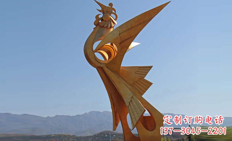 郑州不锈钢凤凰雕塑,给环境增添灵动之美