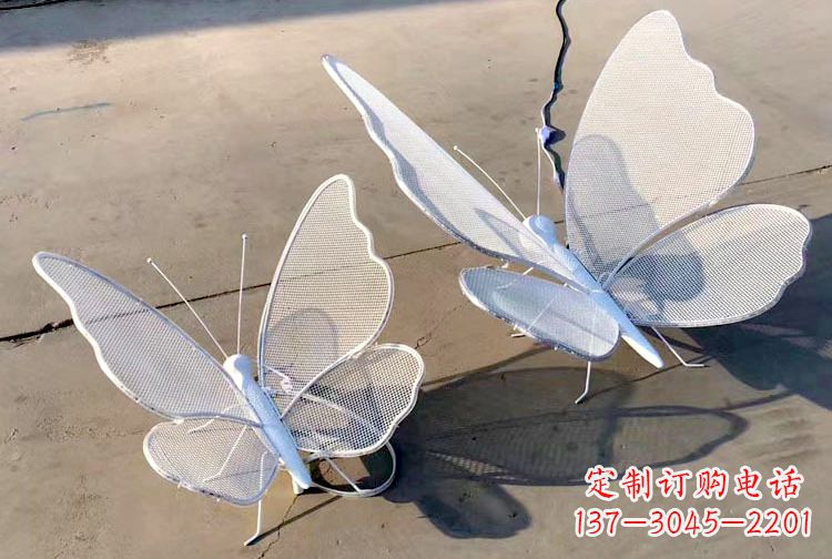 郑州不锈钢钢丝网格蝴蝶雕塑——灯光下的灵动之美