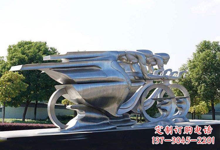 郑州不锈钢自行车雕塑——精美绝伦