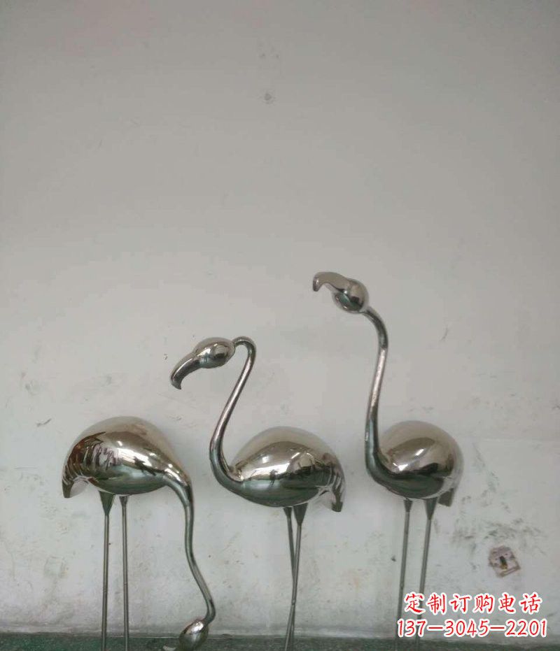 郑州不锈钢火烈鸟雕塑精美的艺术之作