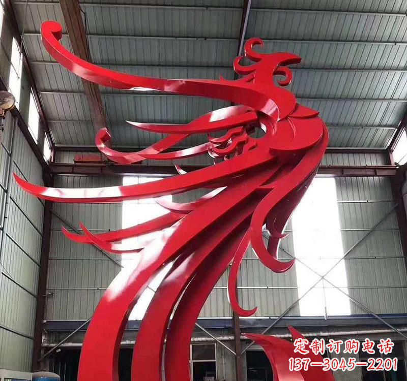 郑州不锈钢凤凰雕塑高雅而精致