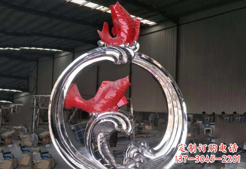 郑州不锈钢跃龙门雕塑——浪漫传奇的见证