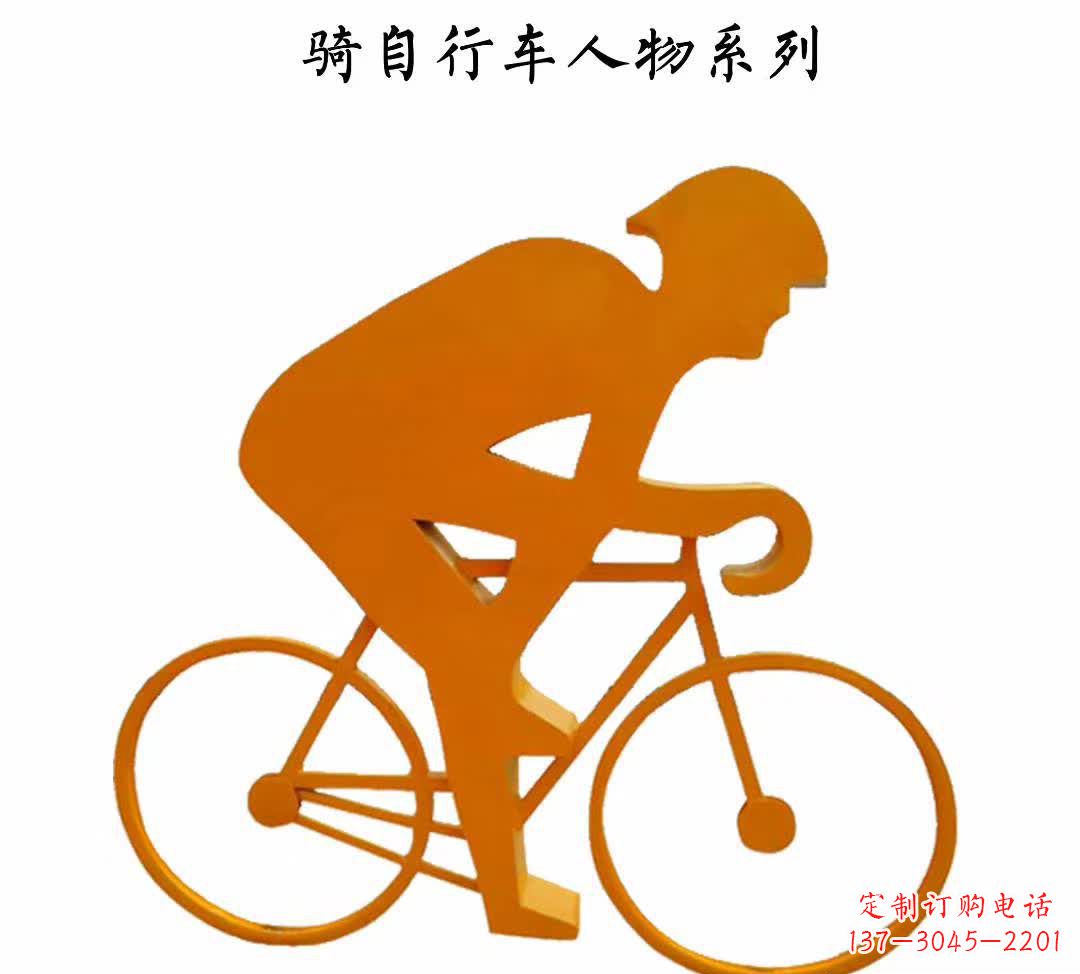 郑州不锈钢自行车雕塑——点缀公园美景
