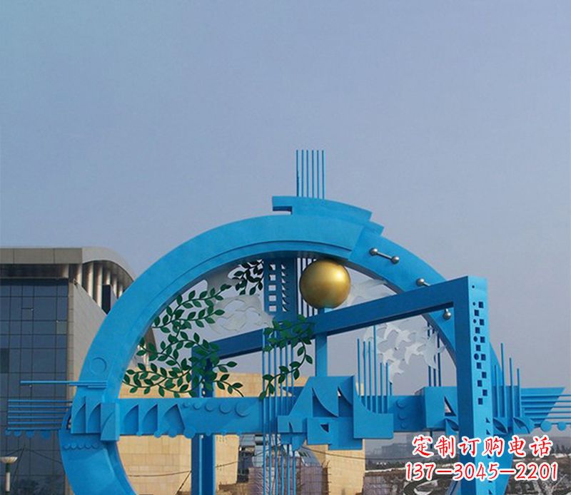 郑州不锈钢拱桥雕塑美丽的艺术品