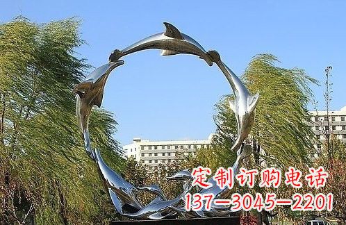 郑州不锈钢海豚雕塑美的化身