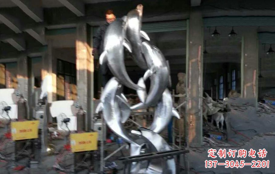 郑州不锈钢海豚雕塑漂亮的海洋艺术品