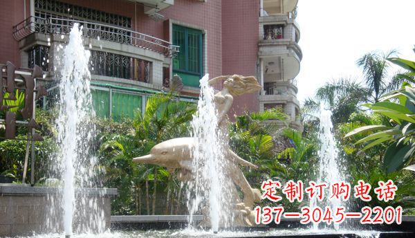 郑州不锈钢海豚喷泉雕塑精美的海洋艺术
