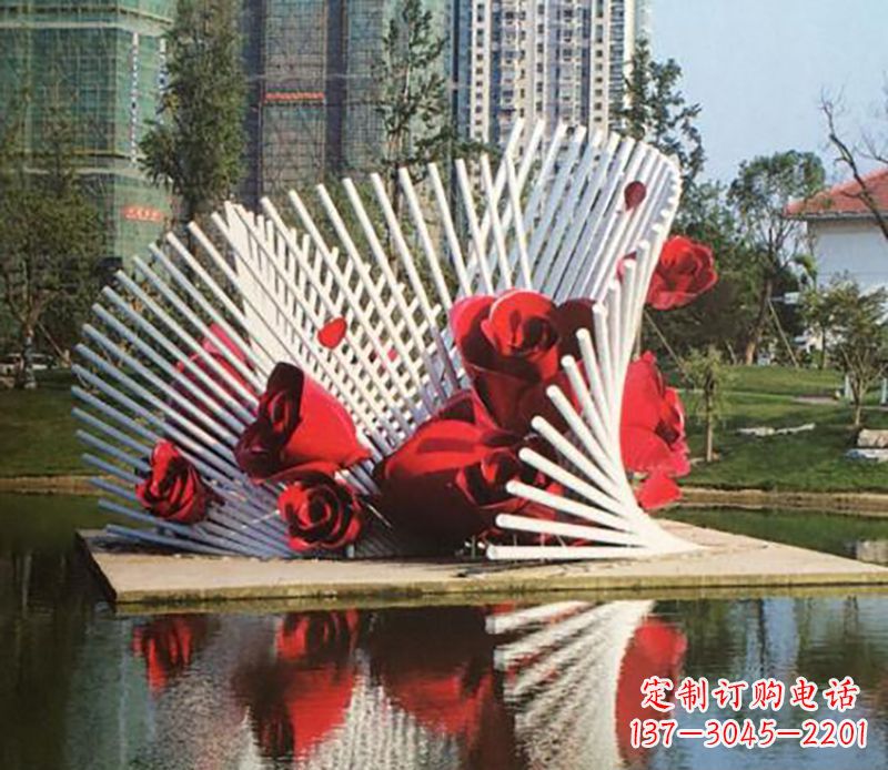 郑州不锈钢玫瑰雕塑——美丽的艺术之作