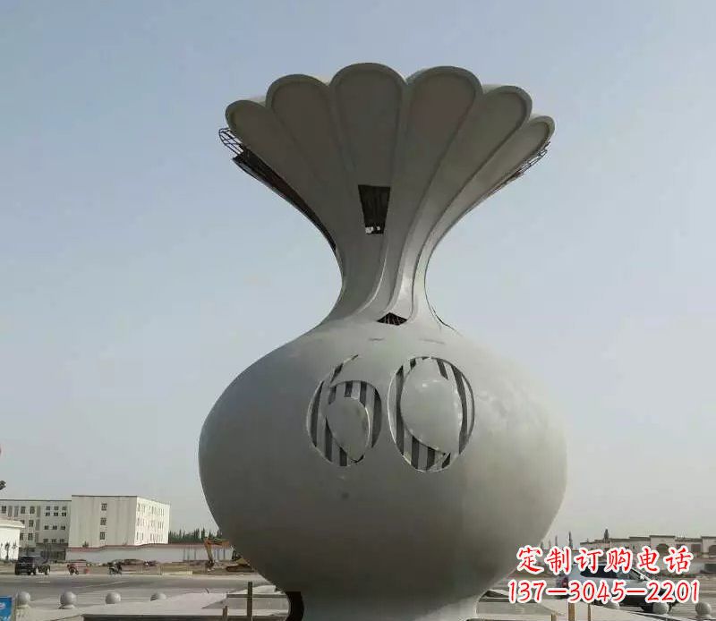 郑州精美不锈钢花篮雕塑