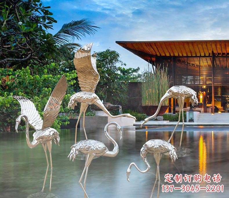 郑州精美不锈钢火烈鸟雕塑