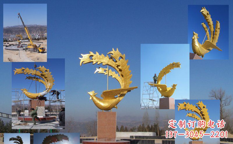 郑州凤凰金色雕塑——展现凤凰之美