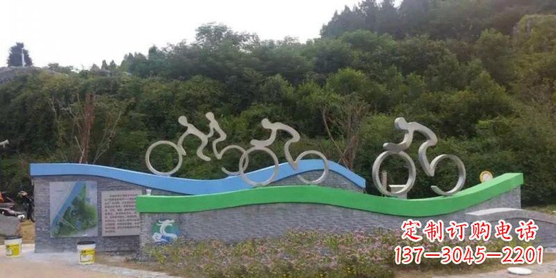 郑州不锈钢自行车雕塑——给景区增添一抹绚烂