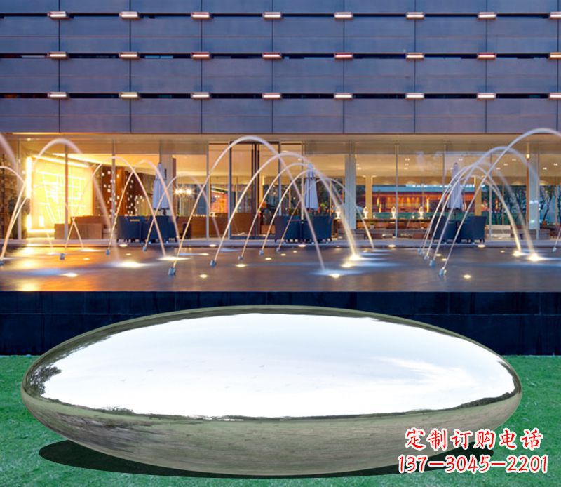郑州不锈钢镜面鹅卵石雕塑