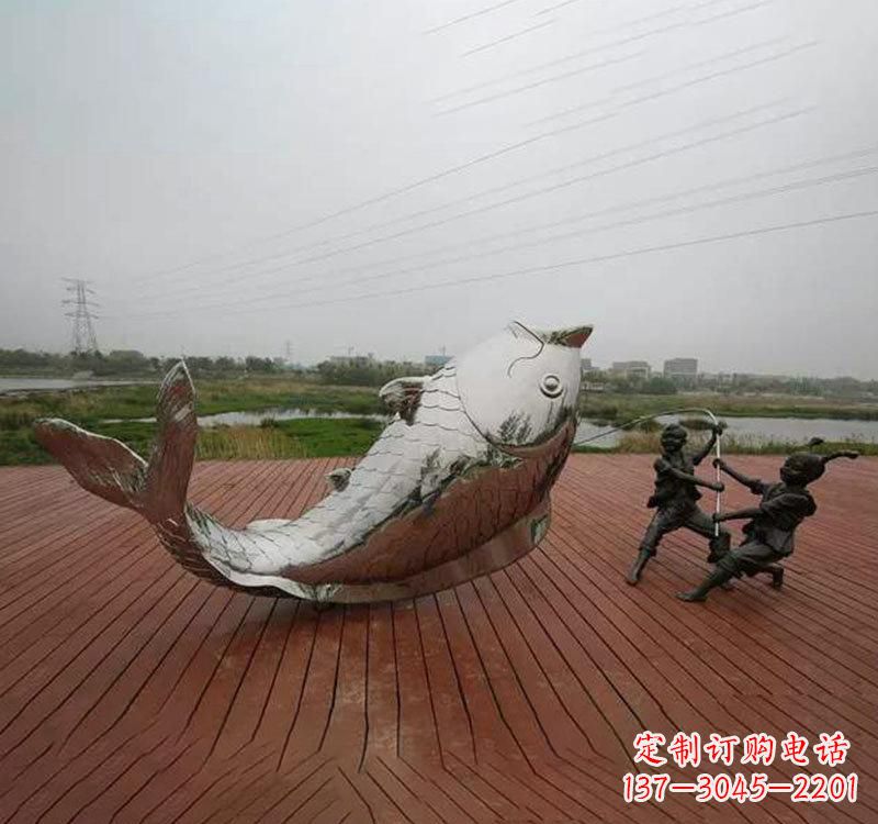 郑州不锈钢鲤鱼雕塑传承中国文化