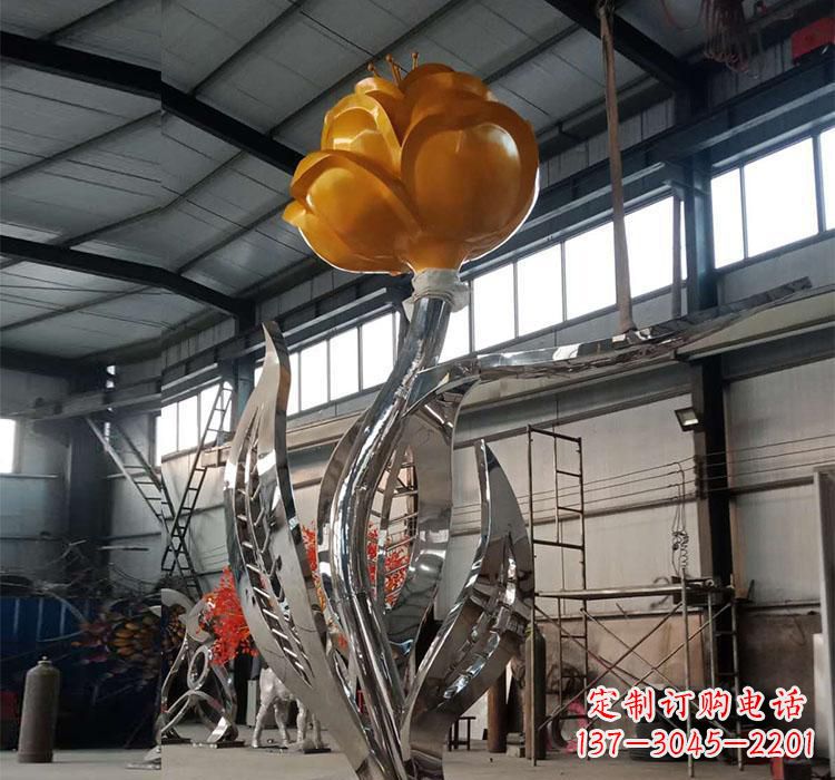 郑州不锈钢玫瑰花雕塑一款非凡的艺术品