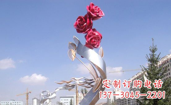 郑州不锈钢玫瑰雕塑精致的艺术之美