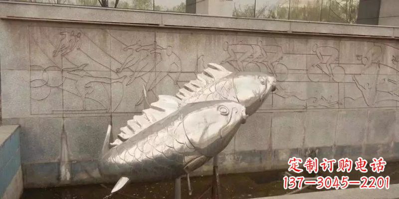 郑州不锈钢鲤鱼雕塑精美的艺术品